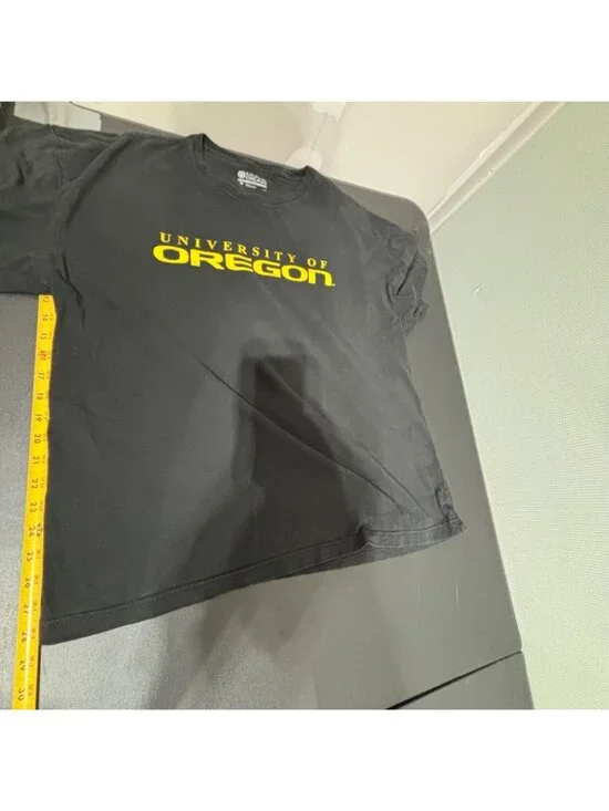 Men’s University of Oregon Duck Gear Black T‑Shirt 2XL Cotton Logo Tee - Picture 3 of 8